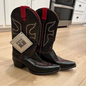 Frye Women's Black and Red Western Boots
